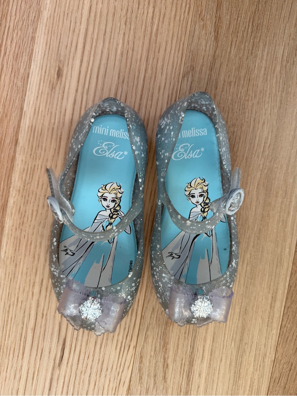 Mini Melissa Elsa Glitter Jelly Mary Janes in Silver